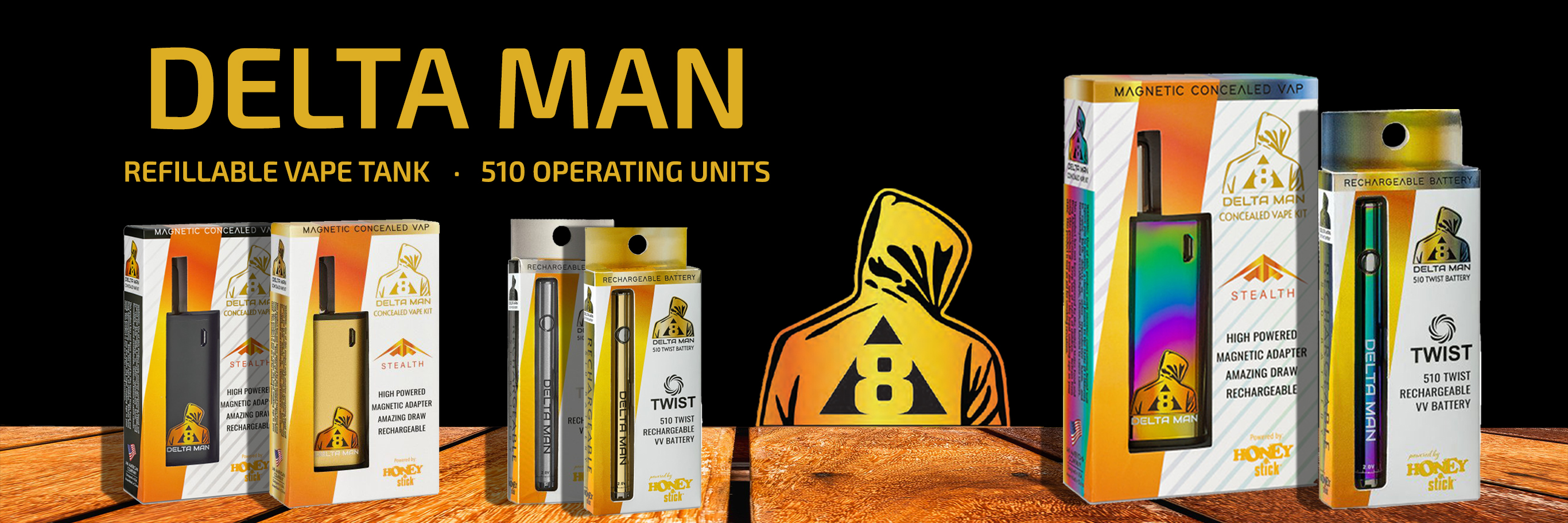 Delta Man 510 Operating Units & Refillable Vape Tanks